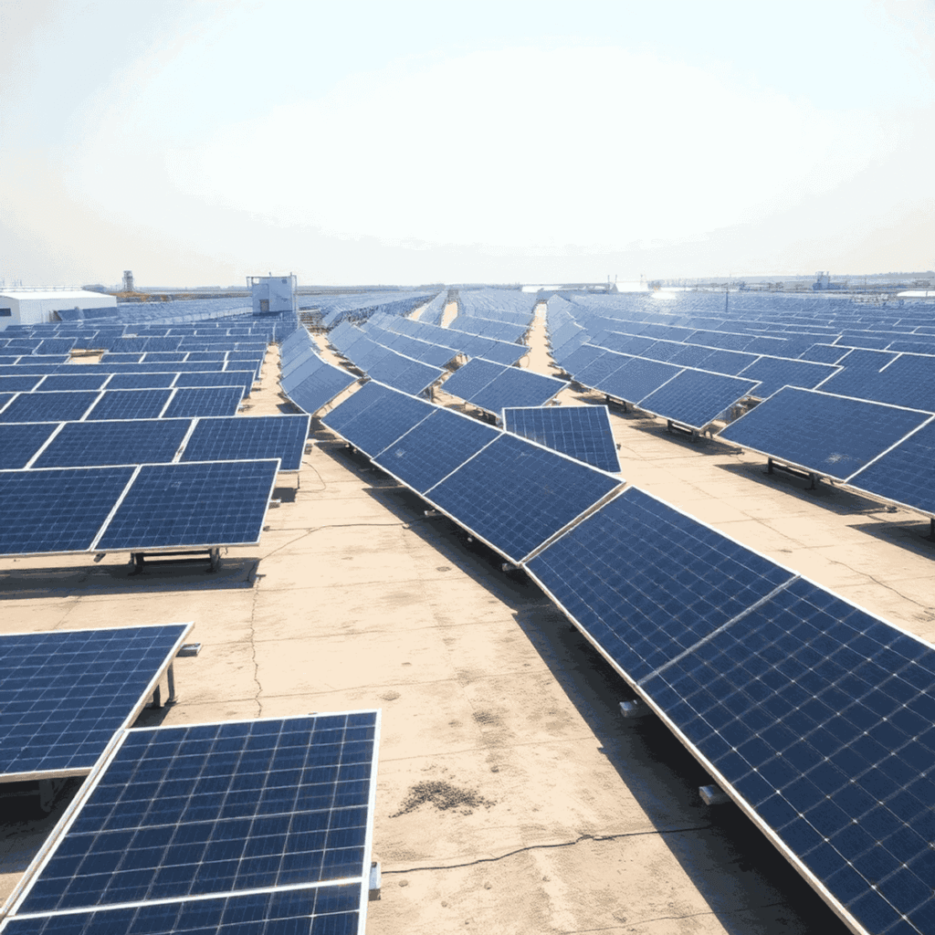 Industrial solar panels powering factories and warehouses in India